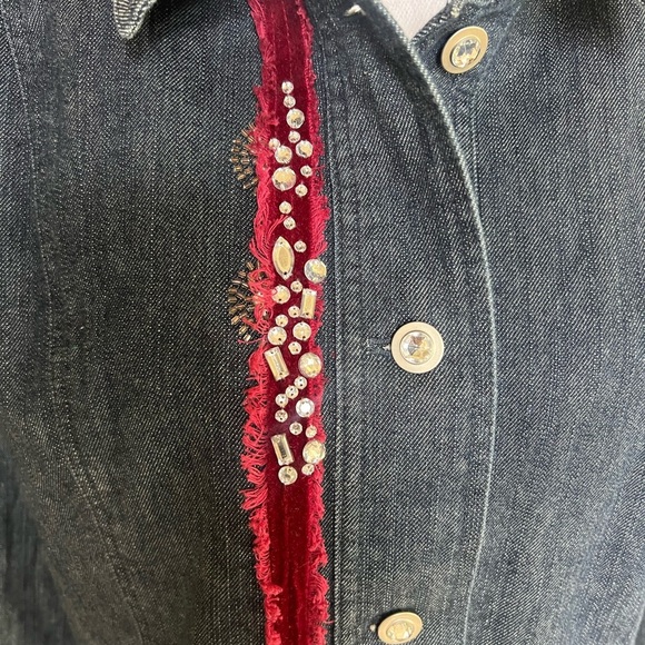 iOS Embellish ladies denim jacket. large. NWOT. Never. Worn. Perfect condition - Picture 15 of 16
